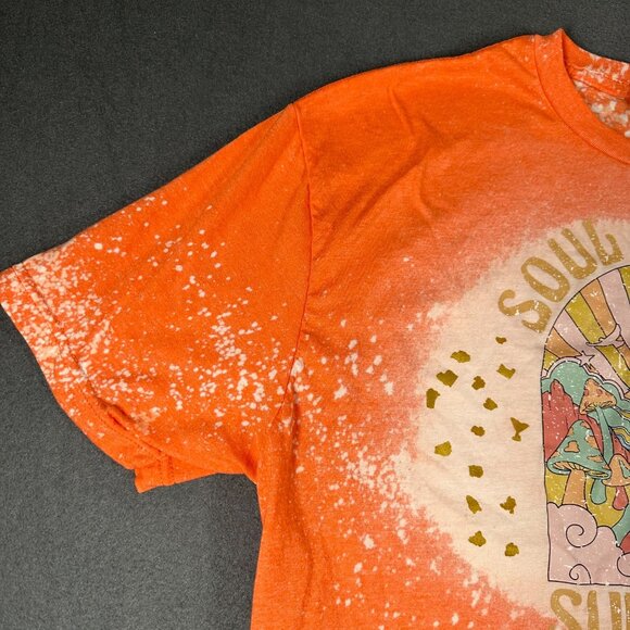 Gildan Womens XL Soul Full of Sunshine Orange Bleached Short Sleeve Graphic Tee - Picture 5 of 8